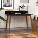 Hayley Rectangular Solid Wood Desk in Black