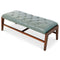 Hera Green Leather Buttoned Bench