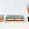 Hera Green Leather Buttoned Bench