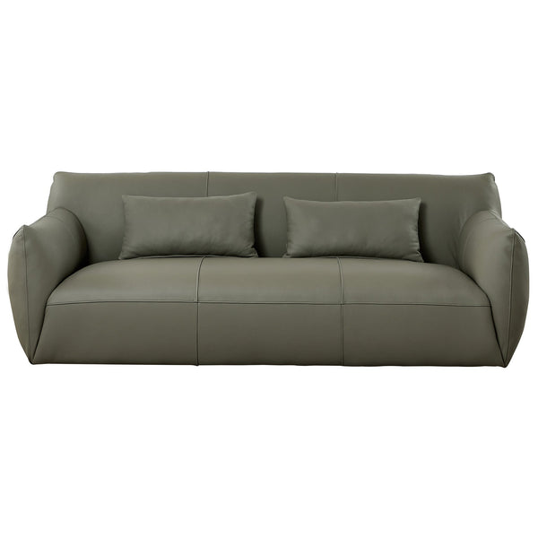 Hucks Olive Green Leather Sofa