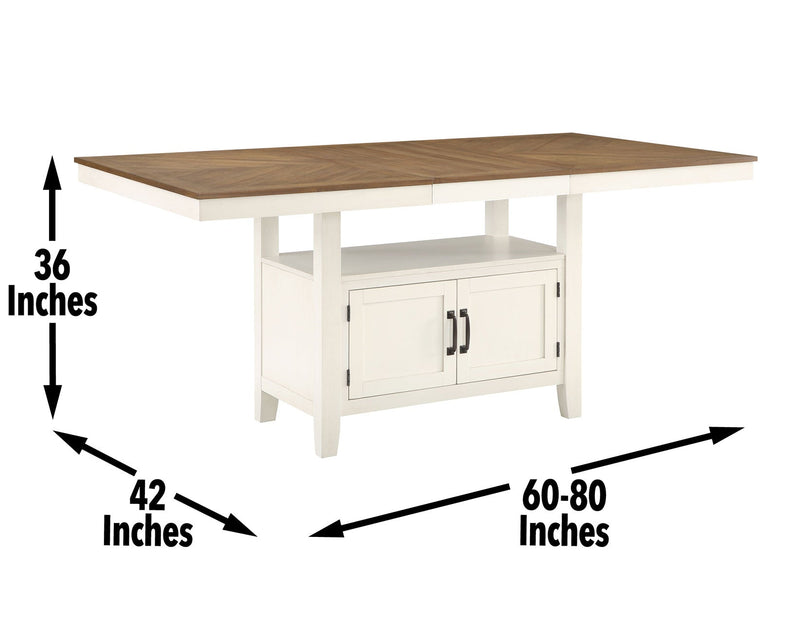 Hyland 80-inch Counter Table w/20-inch Leaf, Brown