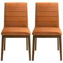 Ines Burnt Orange Velvet Dining Chair (Set of 2)