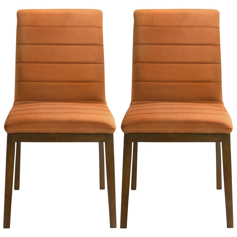 Ines Burnt Orange Velvet Dining Chair (Set of 2)