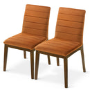 Ines Burnt Orange Velvet Dining Chair (Set of 2)