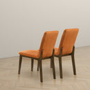 Ines Burnt Orange Velvet Dining Chair (Set of 2)