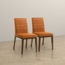 Ines Burnt Orange Velvet Dining Chair (Set of 2)