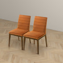 Ines Burnt Orange Velvet Dining Chair (Set of 2)