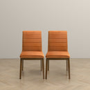 Ines Burnt Orange Velvet Dining Chair (Set of 2)