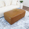 Ingram Tan Leather Ottoman