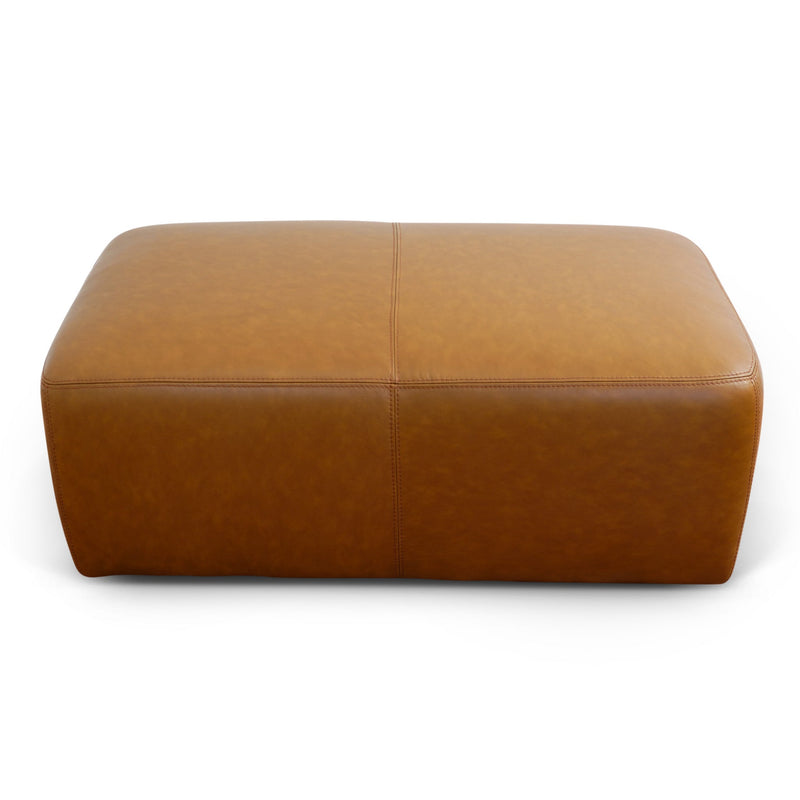 Ingram Tan Leather Ottoman