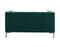 Isaac Channel Stitched Green Velvet Loveseat