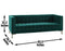 Isaac Channel Stitched Green Velvet Sofa