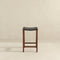 James Mid-Century Modern Genuine Black Leather 24.5" Counter Stool