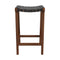 James Mid-Century Modern Genuine Black Leather 24.5" Counter Stool