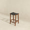 James Mid-Century Modern Genuine Black Leather 29" Bar Stool