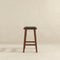 James Mid-Century Modern Genuine Black Leather 29" Bar Stool