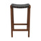 James Mid-Century Modern Genuine Black Leather 29" Bar Stool