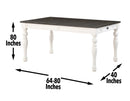 Joanna 64-80 inch Dining Table w/ 16″Leaf