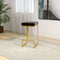 Joel Mid Century Modern Luxury Upholstered Stool 25.5" / Black Velvet