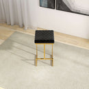 Joel Mid Century Modern Luxury Upholstered Stool 25.5" / Black Velvet