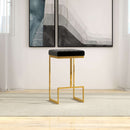 Joel Mid Century Modern Luxury Upholstered Stool 29.5" / Black Velvet