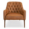 Joshua Tan Leather Tufted Lounge Chair