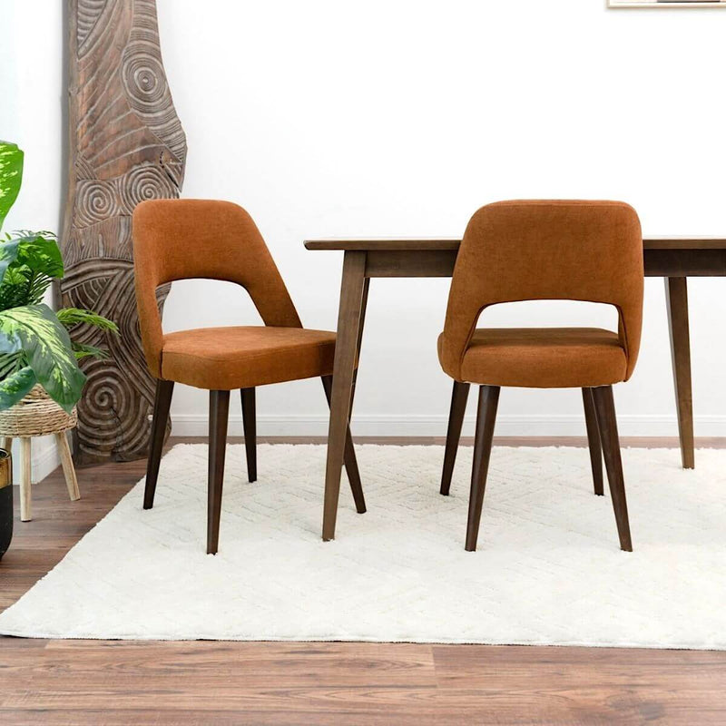 Juliana Mid Century Modern Upholstered Dining Chair (Set of 2) Polyester / Blue