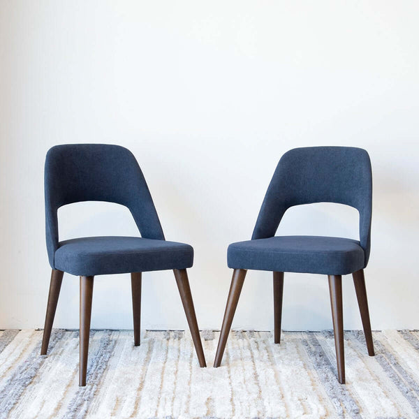 Juliana Mid Century Modern Upholstered Dining Chair (Set of 2) Polyester / Blue