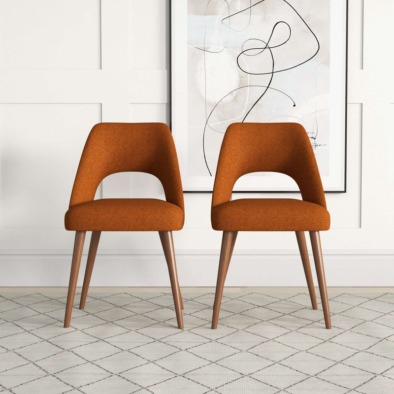 Juliana Mid Century Modern Upholstered Dining Chair (Set of 2) Polyester / Grey