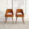 Juliana Mid Century Modern Upholstered Dining Chair (Set of 2) Polyester / Orange