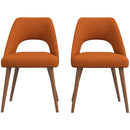 Juliana Mid Century Modern Upholstered Dining Chair (Set of 2) Polyester / Orange