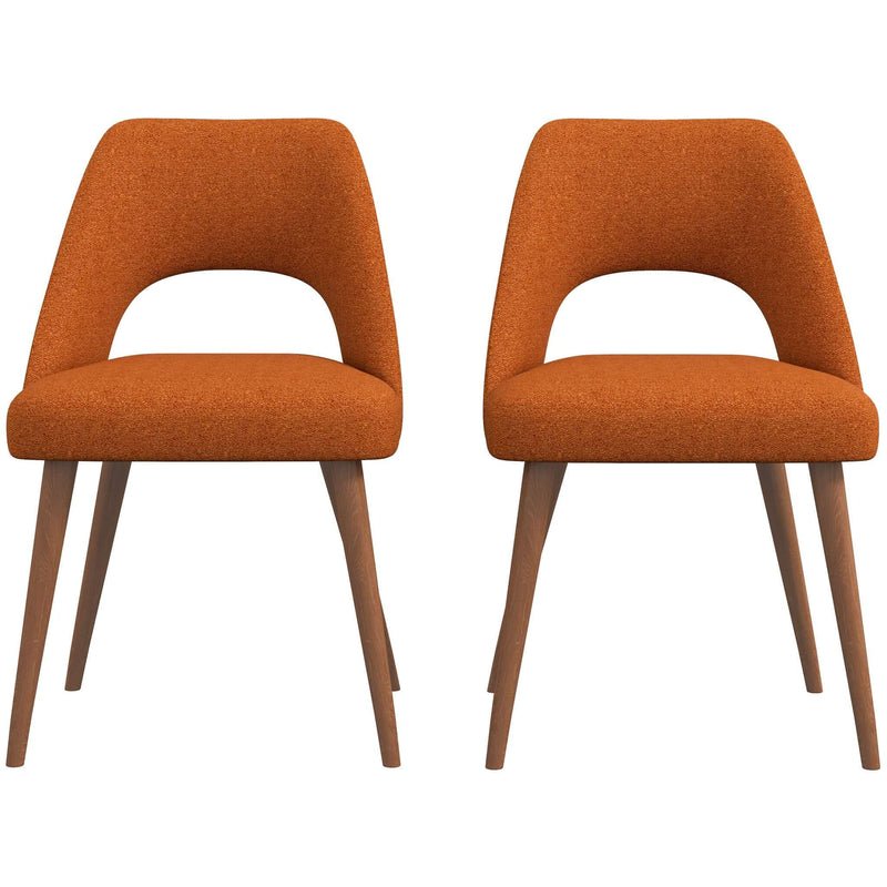 Juliana Mid Century Modern Upholstered Dining Chair (Set of 2) Polyester / Orange