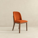 Kaitlyn Mid-Century Modern Burnt Orange Velvet Dining Chair (Set of 2)