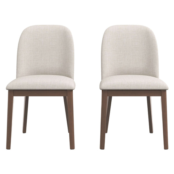 Kaitlyn Mid-Century Modern Dining Chair (Set of 2) Cream Linen