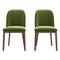 Kaitlyn Mid-Century Modern Dining Chair (Set of 2) Green Velvet