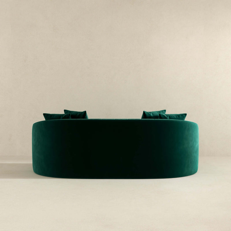 Kante Mid-Century Modern Green Velvet Sofa