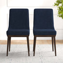 Kate Mid-Century Modern Dining Chair (Set of 2) Blue Polyester Blend