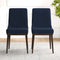 Kate Mid-Century Modern Dining Chair (Set of 2) Blue Polyester Blend