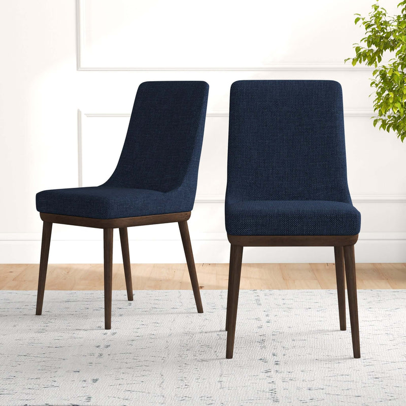 Kate Mid-Century Modern Dining Chair (Set of 2) Blue Polyester Blend