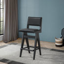 Keira Black PU Bar Stool (Set of 2)