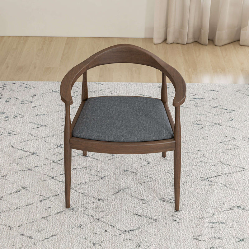 Kelly Mid-Century Modern Dining Chair Grey Fabric