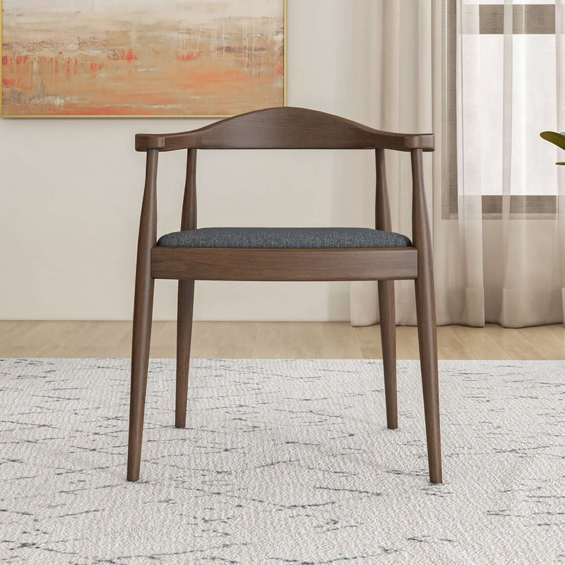 Kelly Mid-Century Modern Dining Chair Grey Fabric