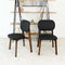 Kelsey Mid-Century Modern Black Leather Dining Chair (Set of 2)