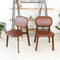 Kelsey Mid-Century Modern Brown Leather Dining Chair (Set of 2)