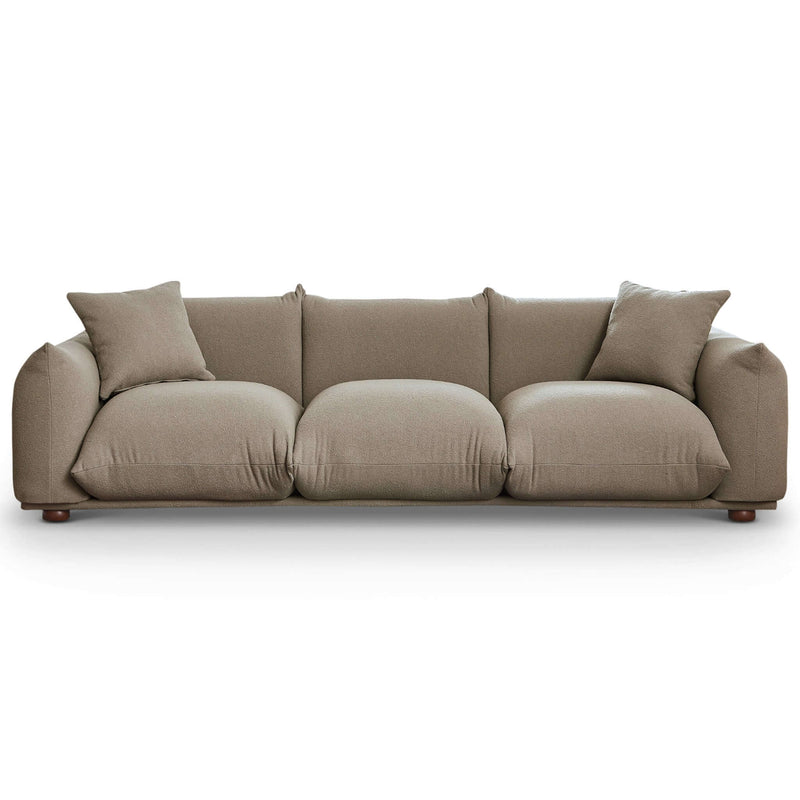 Kely Mid-Century Modern 100'' Boucle Upholstered Sofa Cream