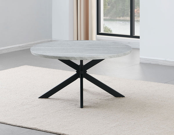 Keyla Faux-Marble Round Cocktail Table