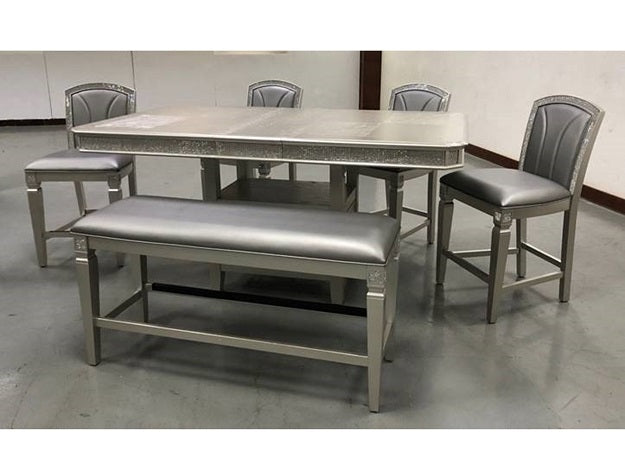 Klina Silver Champagne Counter Height Table