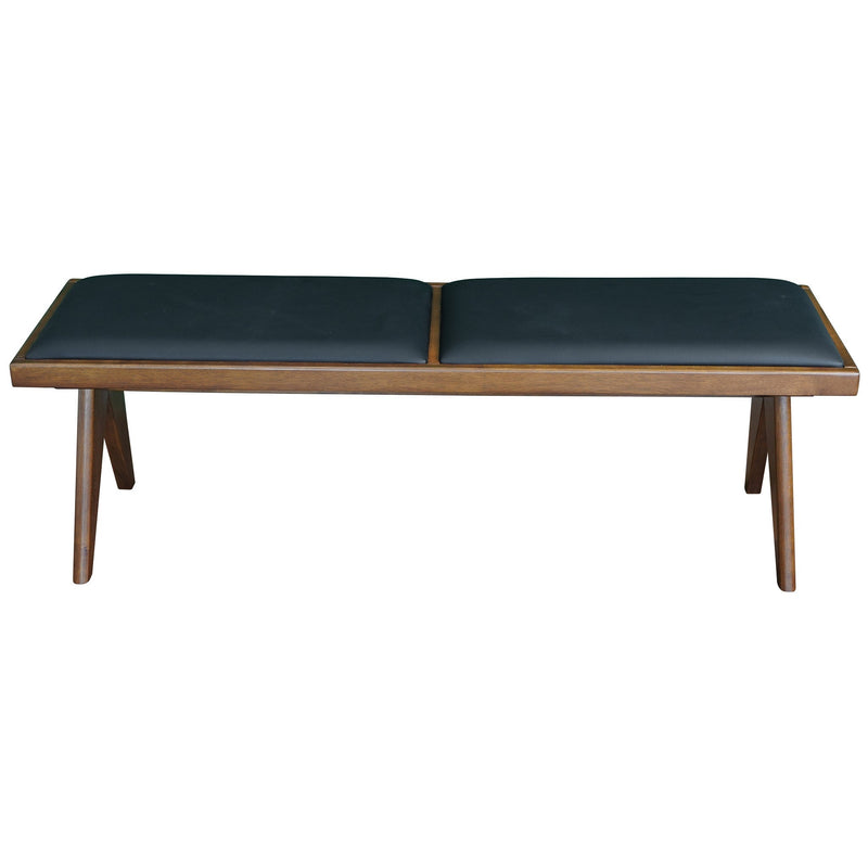 Kody Black Vegan Leather Bench