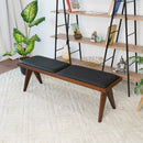 Kody Black Vegan Leather Bench