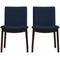 Laura Mid-Century Modern Solid Wood Dining Chair (Set of 2) Black Vegan Leather